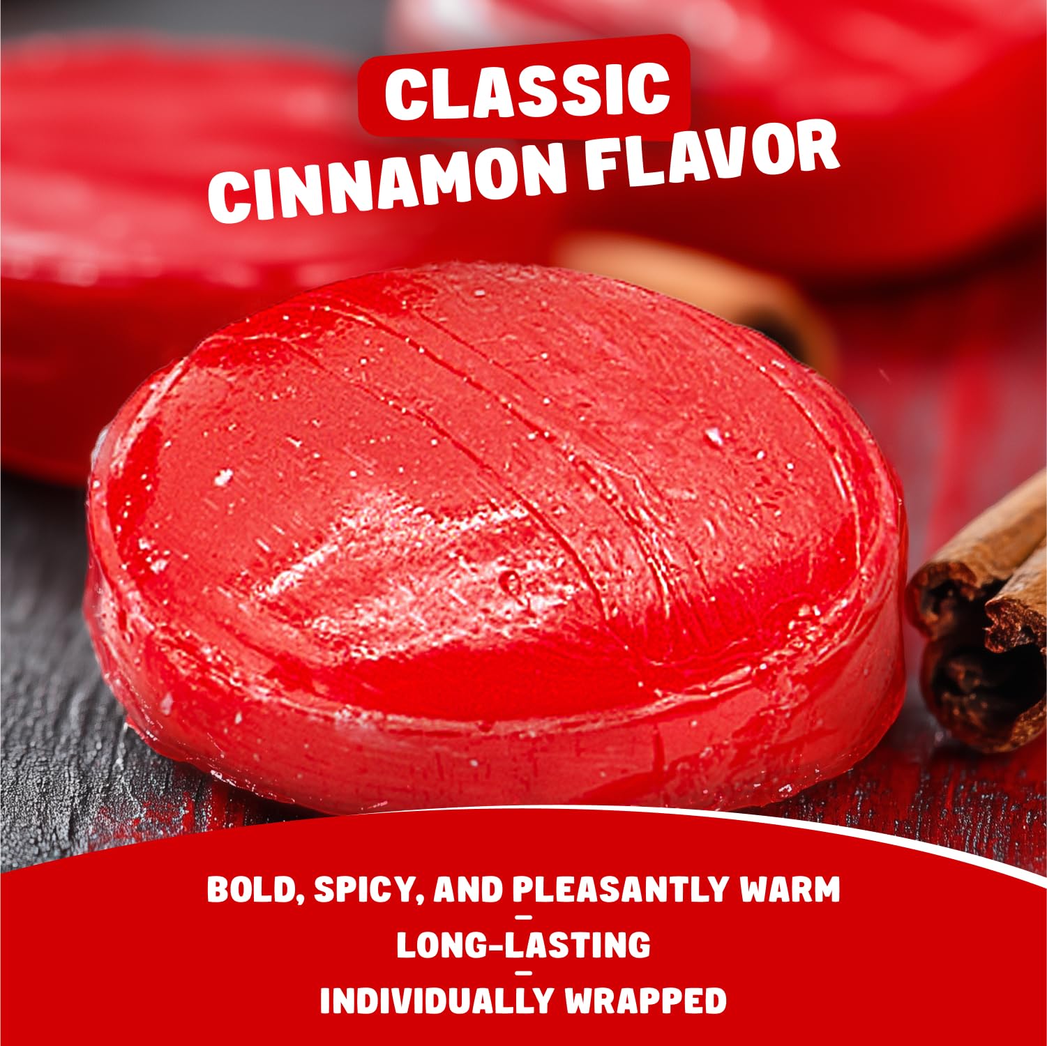 Donty-Tonty Cinnamon discs slow-melt texture delivering lasting spicy-sweet finish