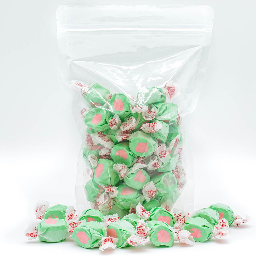 Donty-Tonty Clear Packaging Taffy Watermelon keeps freshness visible and protected.