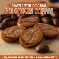 Donty-Tonty hard candy made with real Colombian coffee for rich aroma.