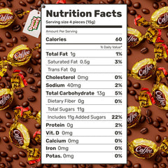 Donty-Tonty coffee-flavored hard candy individually wrapped for on-the-go snacking.