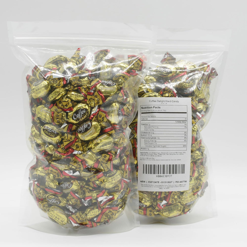 Donty-Tonty coffee candy in a transparent bag showing freshness and protection.