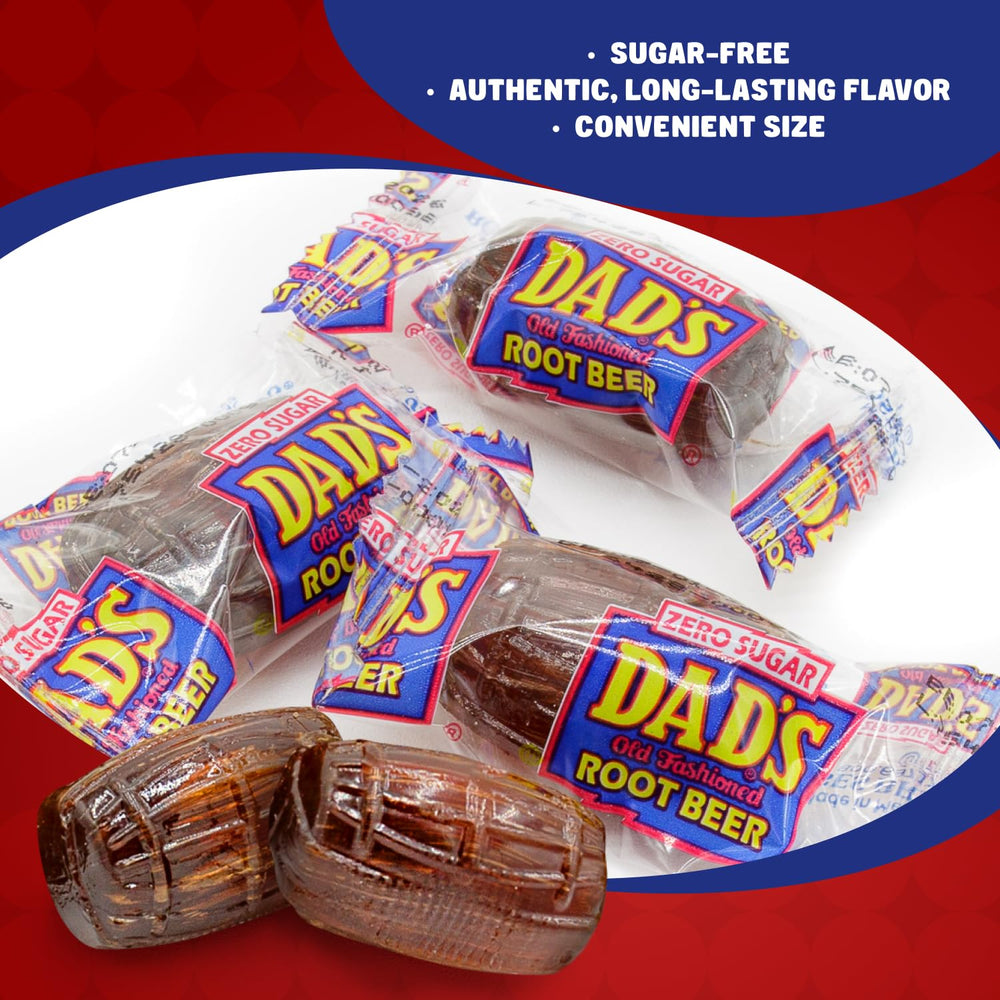 Sealed packaging protects moisture, keeping Donty-Tonty Root Beer Barrels fresh.