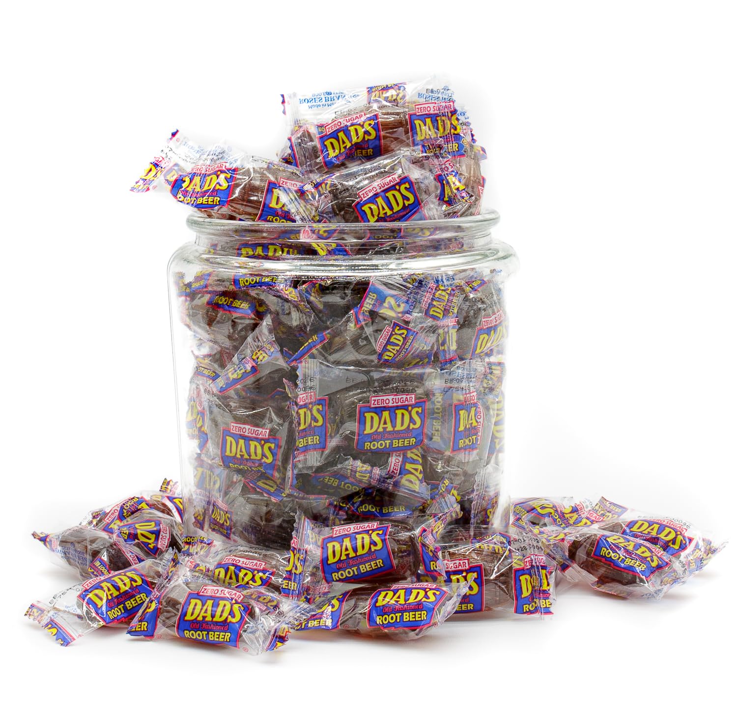 Donty-Tonty Dad's Root Beer Barrels close-up texture and glossy finish.