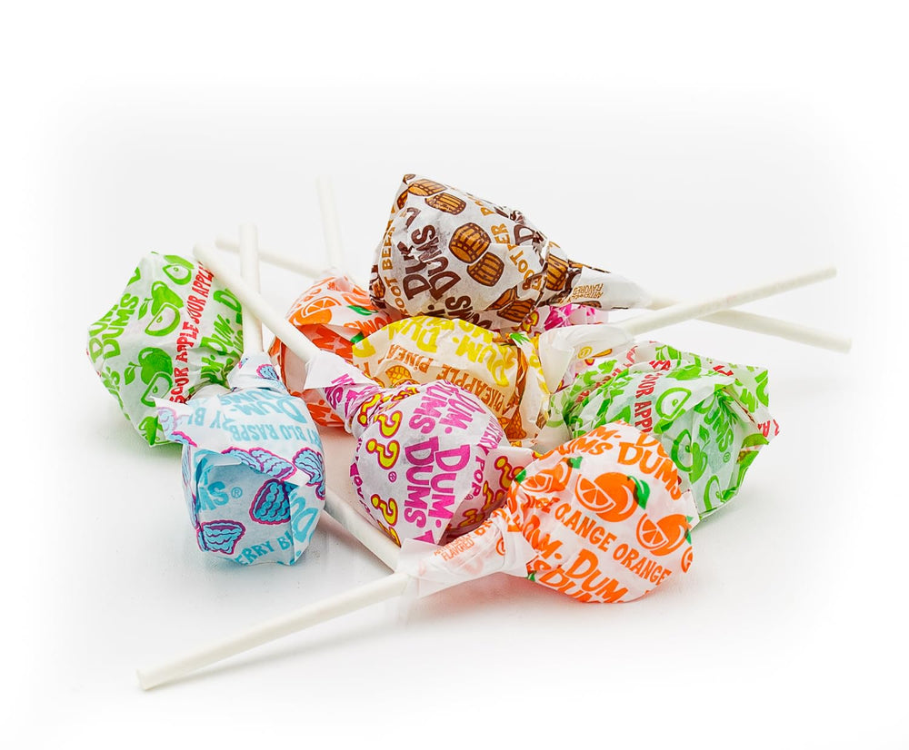 Donty-Tonty DUM DUMS cream soda lollipop, nostalgic flavor for quick enjoyment.