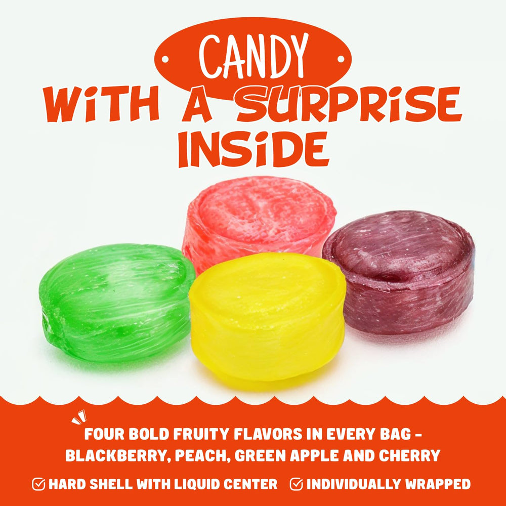 Donty-Tonty fruit filled candy with chewy center visible through the crisp shell.