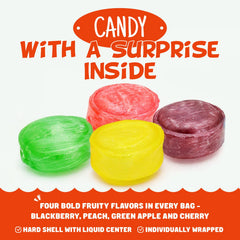 Donty-Tonty fruit filled candy with chewy center visible through the crisp shell.