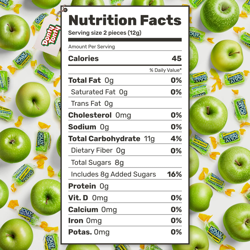 Donty-Tonty Green Apple individually wrapped candies ideal for on-the-go treats