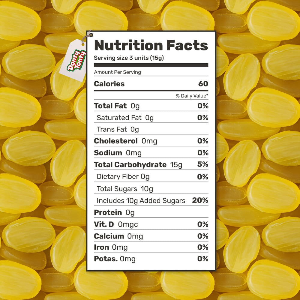 Donty-Tonty individually-wrapped candies in a clear pouch for on-the-go snacking.