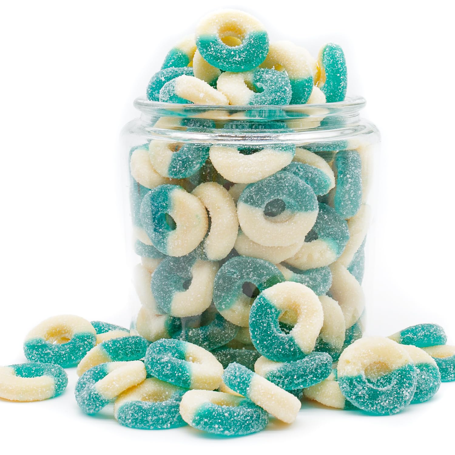 Donty-Tonty blue raspberry gummies great for road trips and movie nights.