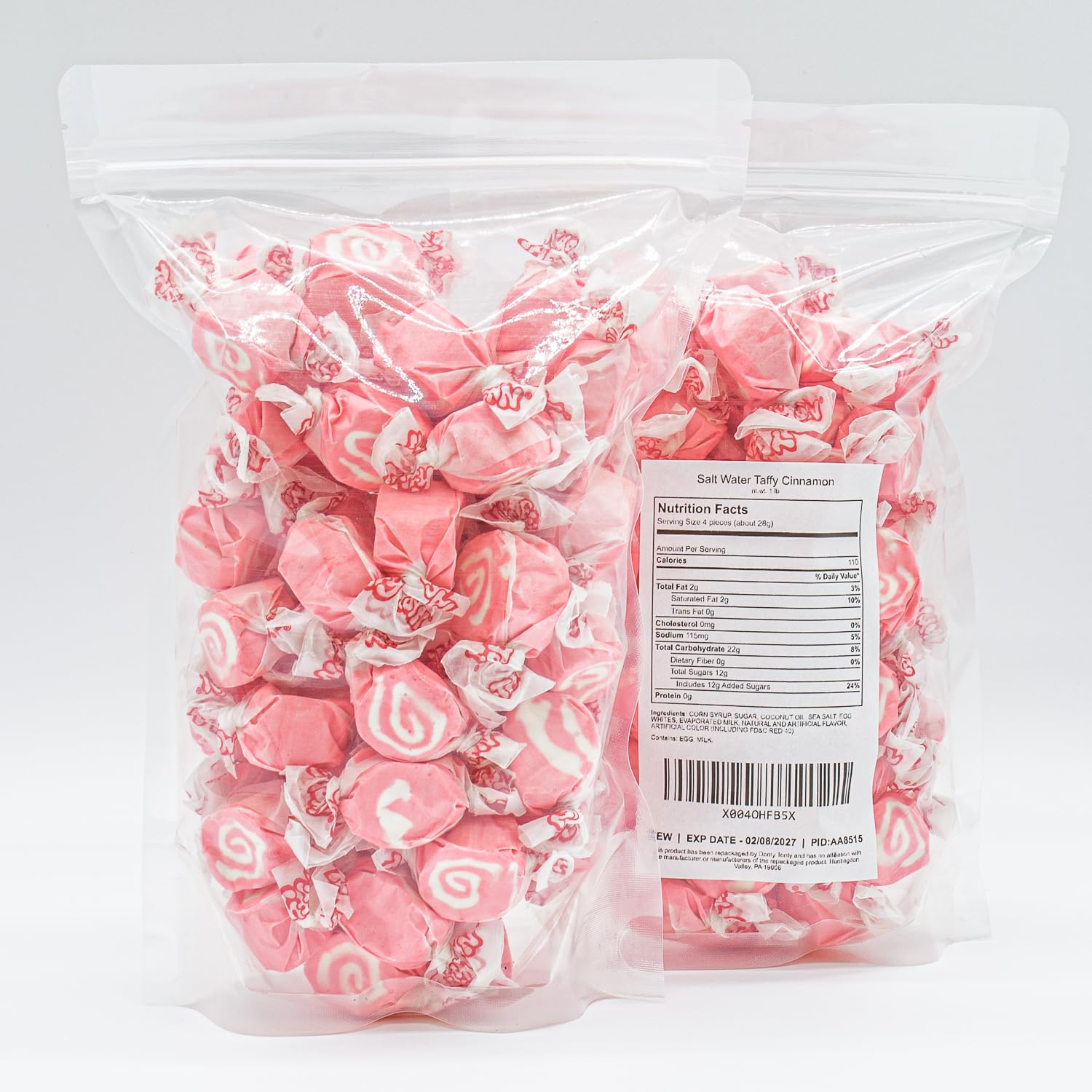 Donty-Tonty cinnamon taffy pieces stay fresh thanks to individual wrappers.