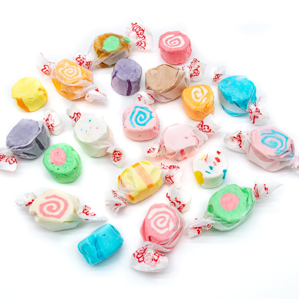 Donty-Tonty salt water taffy soft airy texture close-up.