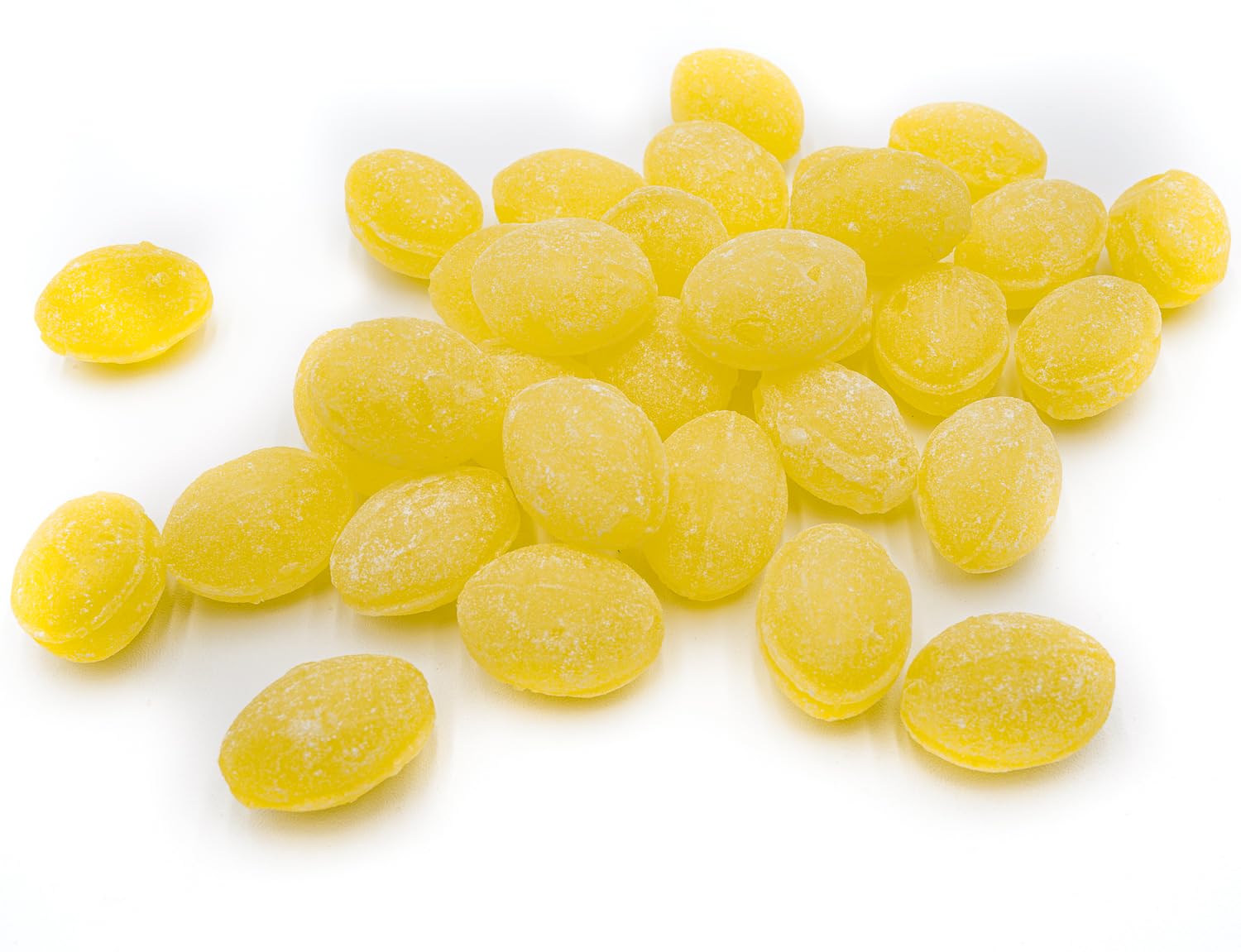 Donty-Tonty Sanded Lemon Drops in a retro candy dish.