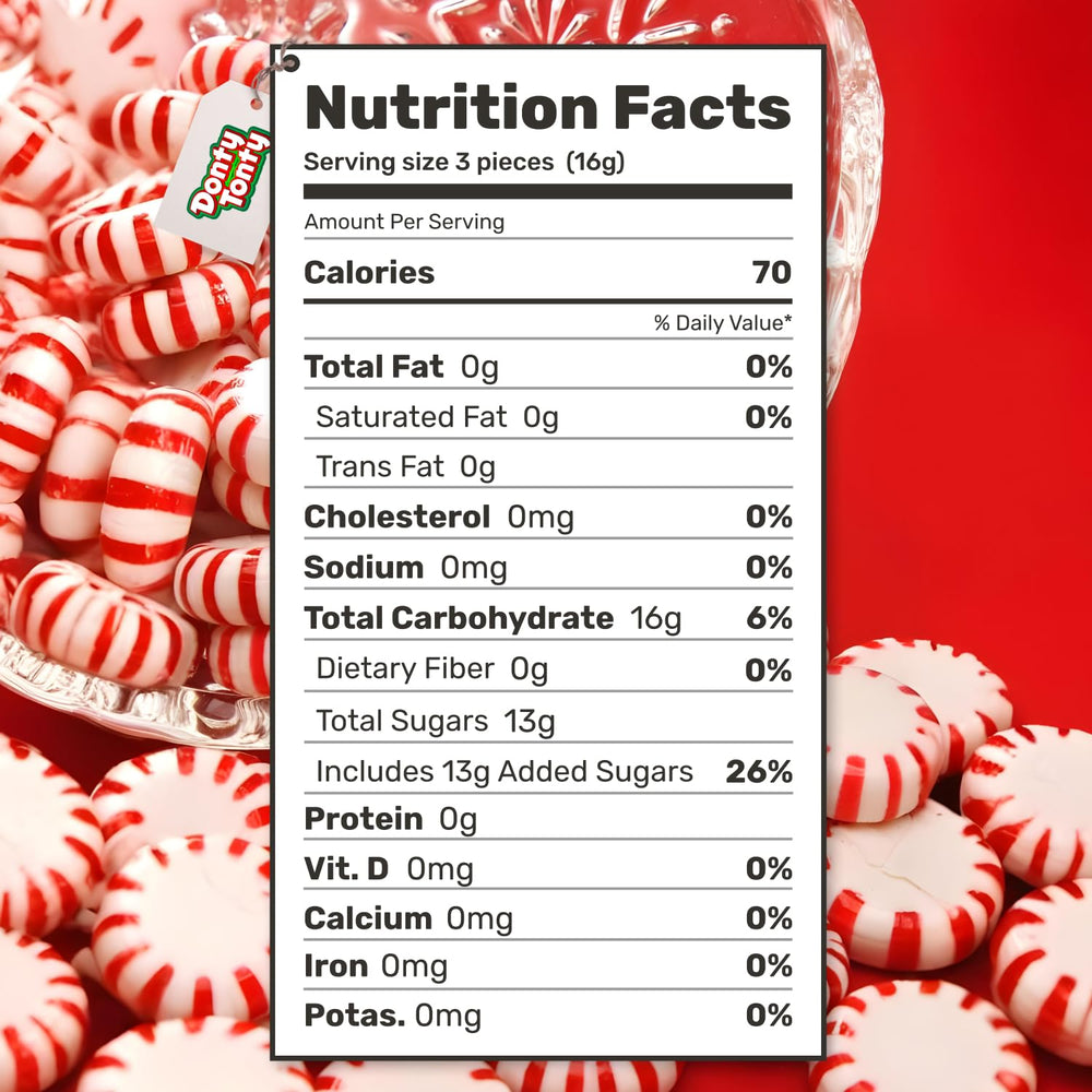 Donty-Tonty Starlight Peppermint individually wrapped candies ensure freshness on the go.