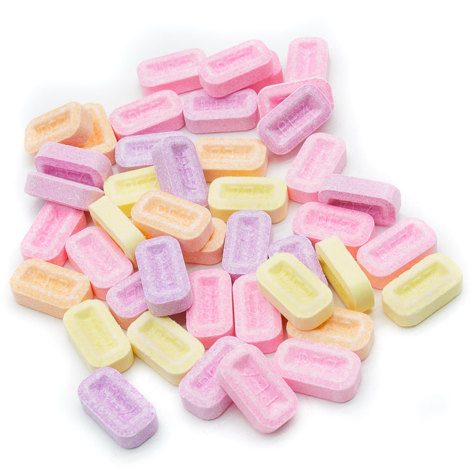 Donty-Tonty strawberry and grape candy mix close-up, colorful option for bulk snacking.