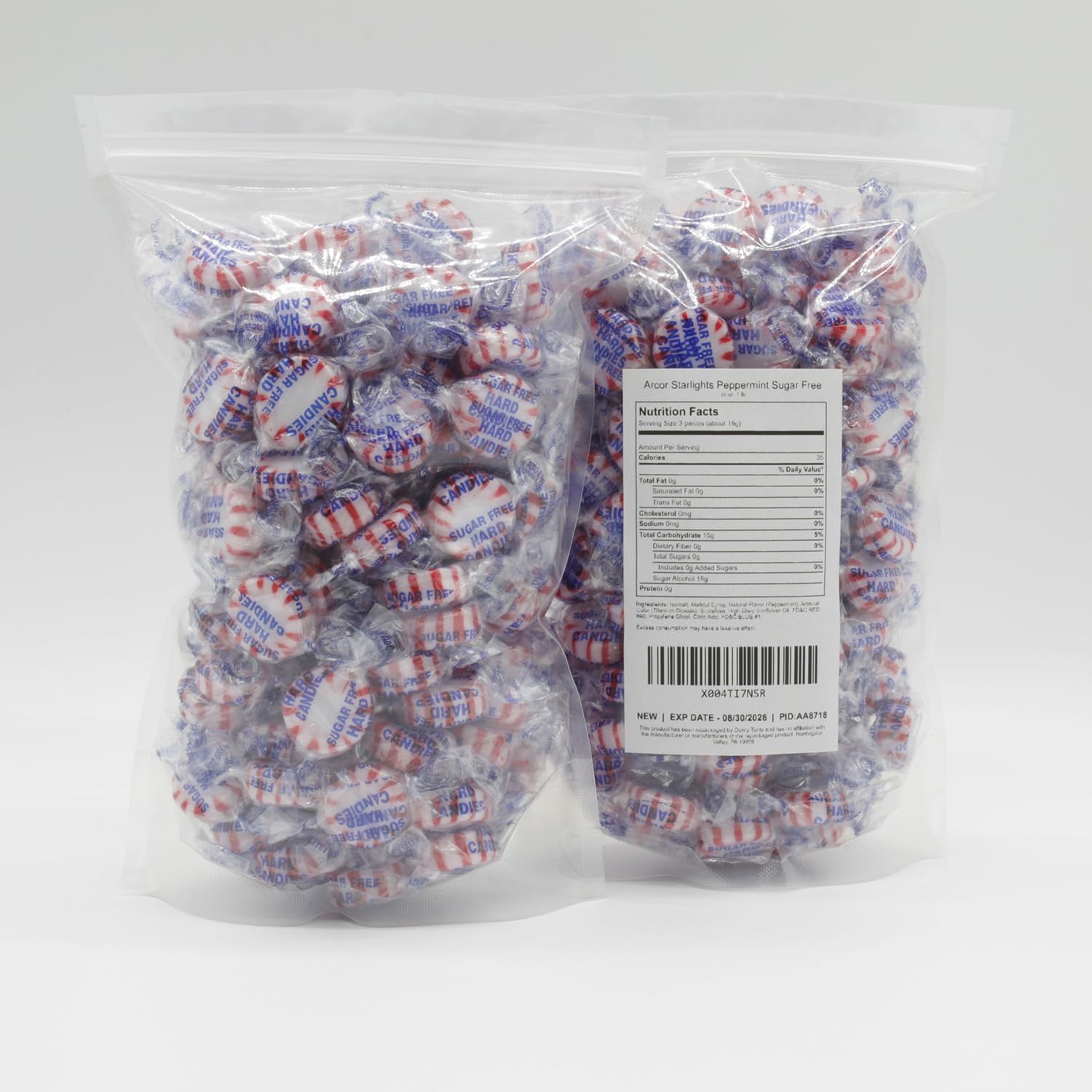 Donty-Tonty sugar-free spearmint starlight mints in a bulk 1 lb bag ideal for offices