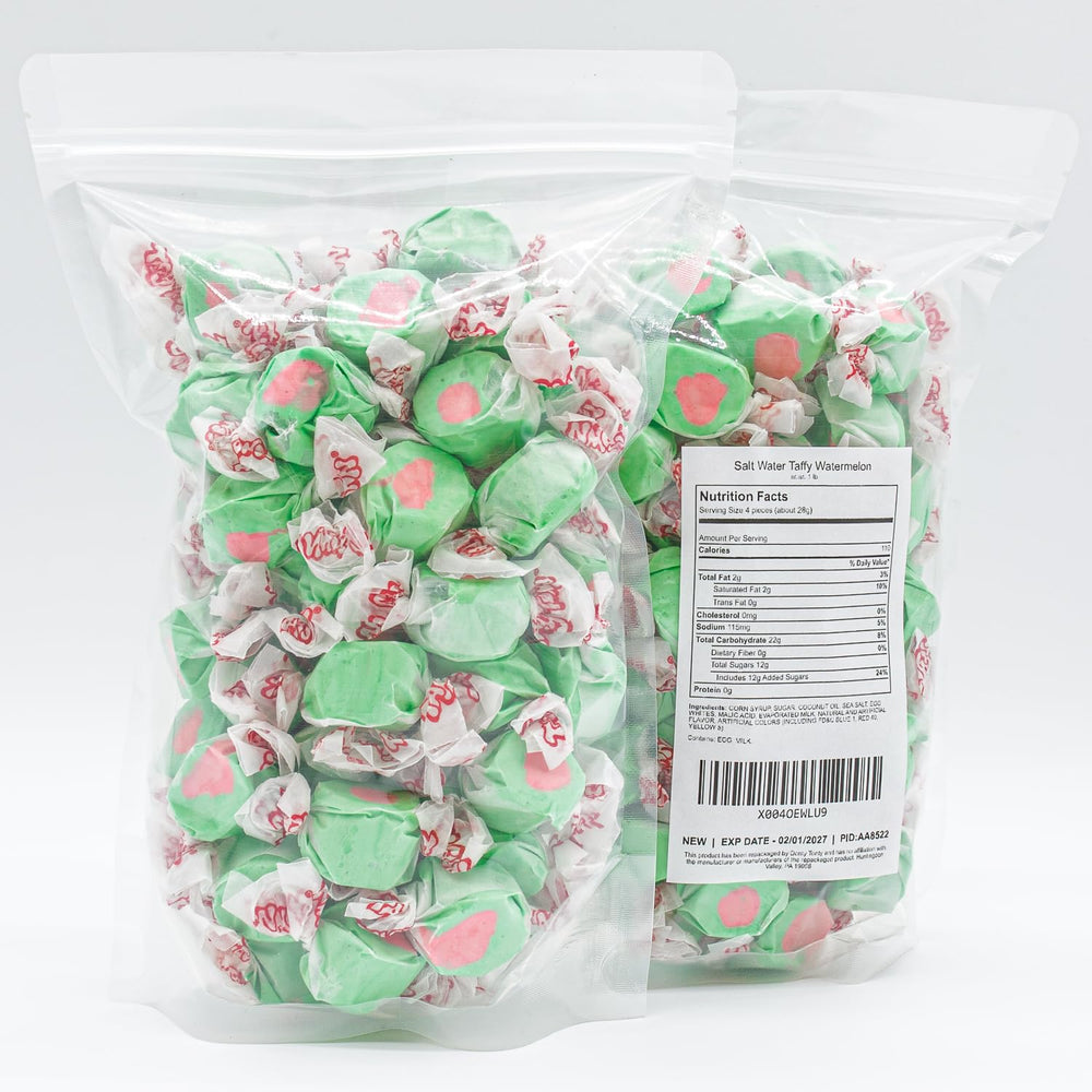 Donty-Tonty Taffy Watermelon individually wrapped for convenient, on-the-go snacking.