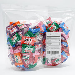 Donty-Tonty Zotz cherry and blue raspberry pieces with sparkling fizzy centers.