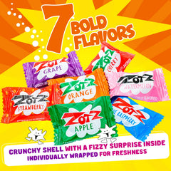 Donty-Tonty Zotz fruity coating with a tangy fizz for lively snacking.