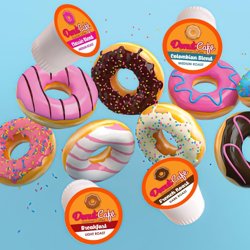 Donut Café 80-count box provides pantry-friendly coffee supply.