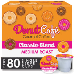 Donut Café Keurig-compatible pod box for quick single-serve brews.