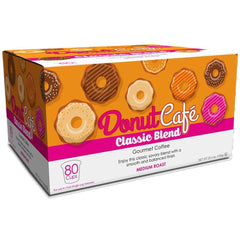 Donut Café medium roast aroma rising from a mug for daily energy.