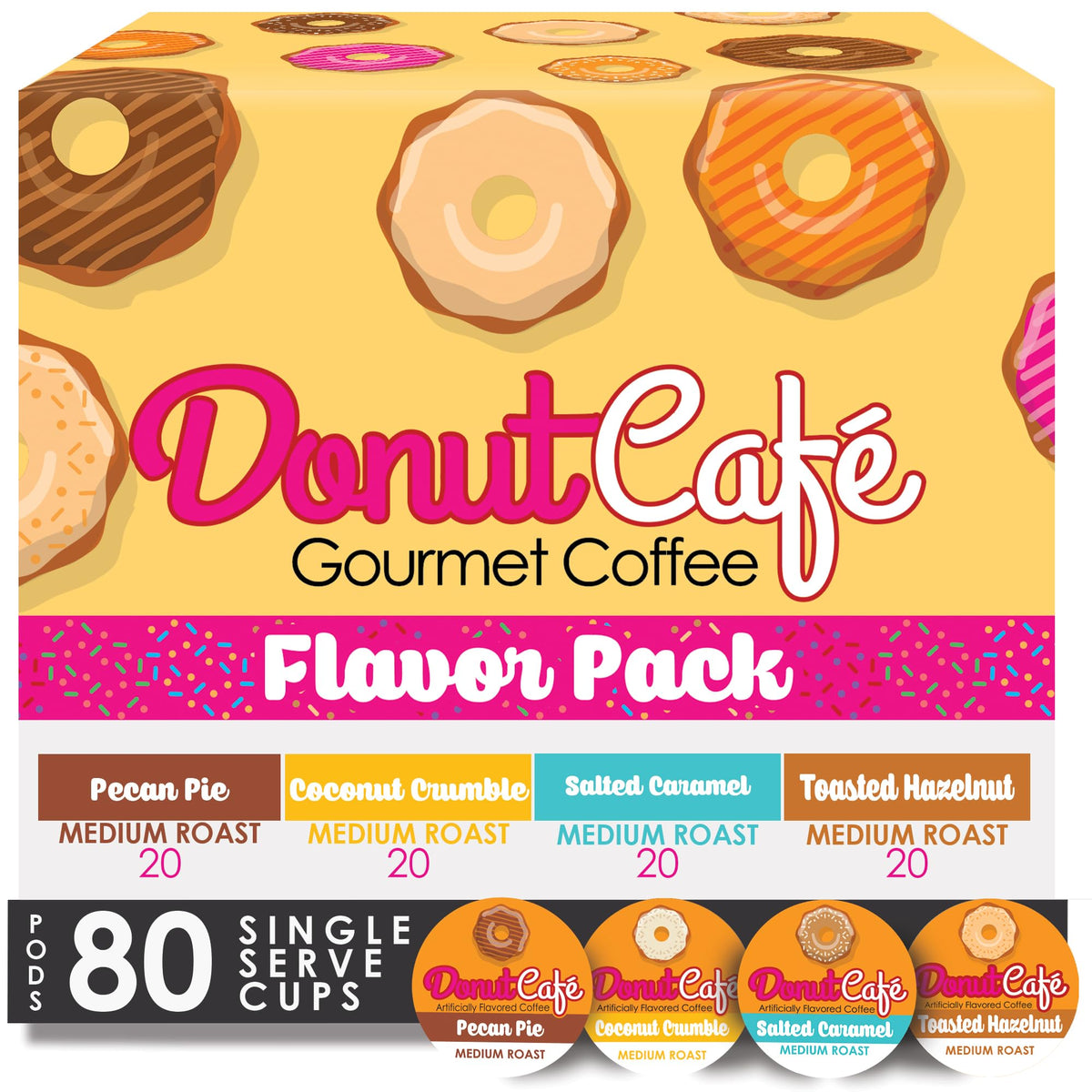 Donut Café pecan pie pods for a rich, flavored single-serve experience