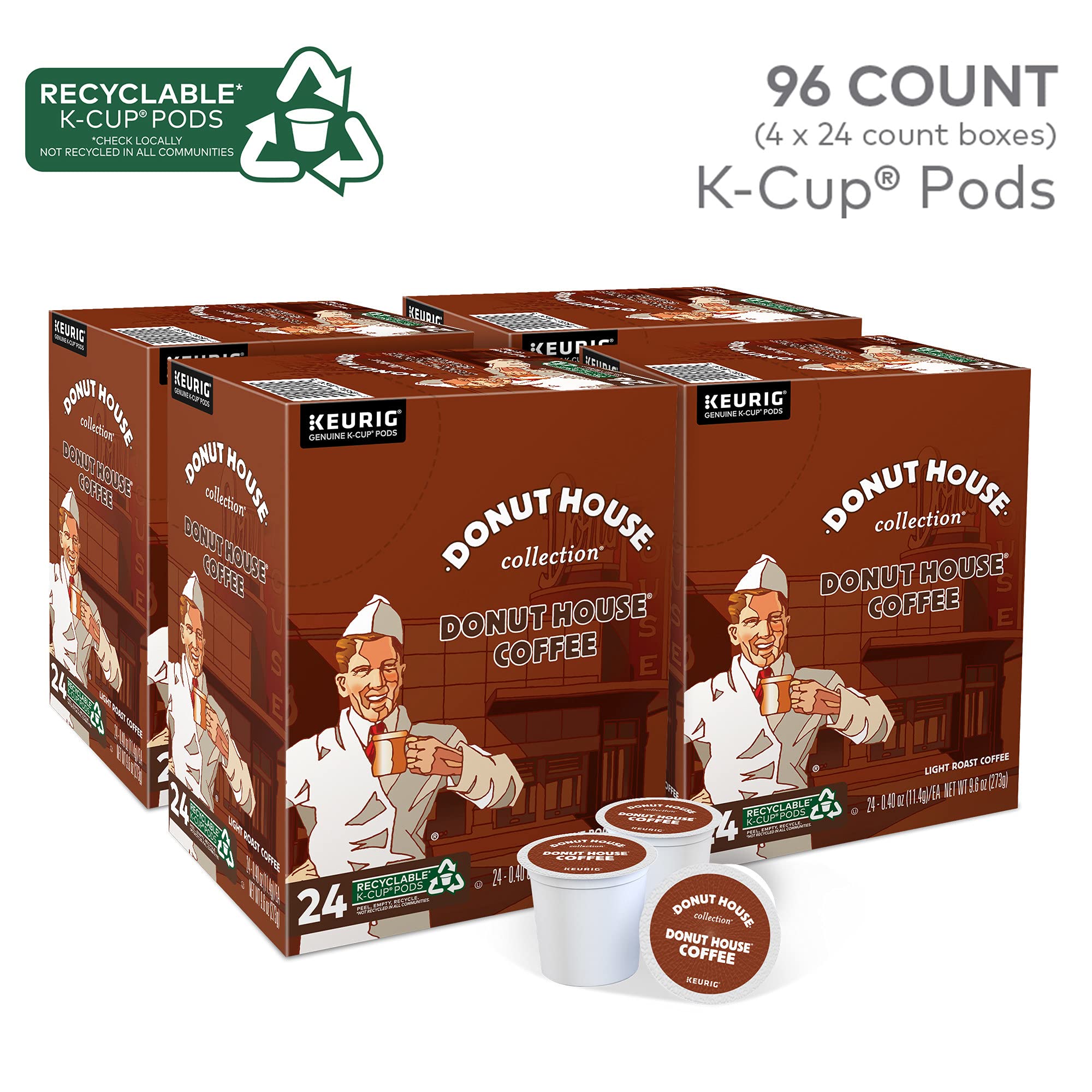 Donut House Collection light roast K-Cups for a milder, balanced start to the day