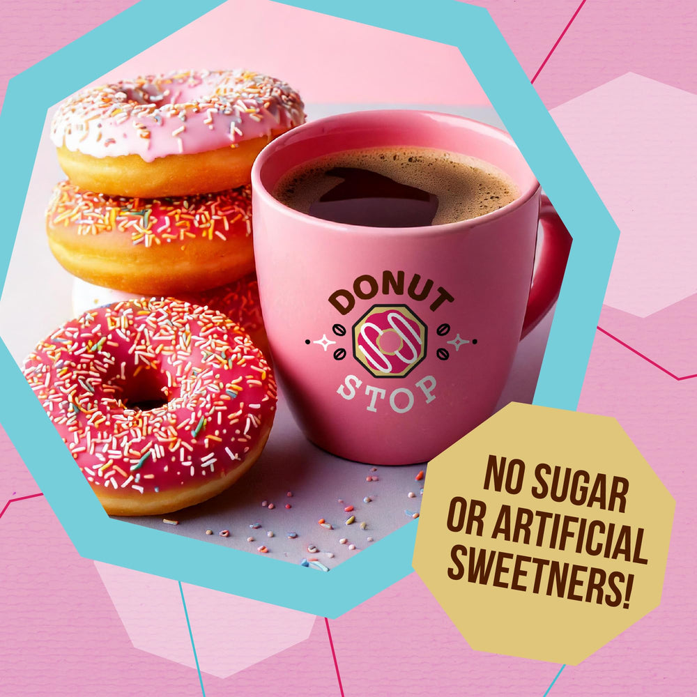 Aroma-rich Donut Stop brew in a cup highlighting fragrance and flavor.
