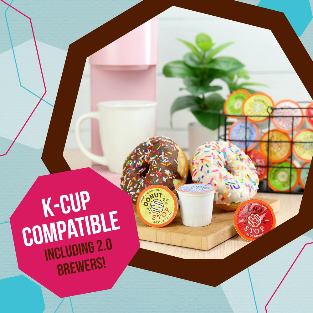 Packaging showcases a donut-inspired treat ready at home.