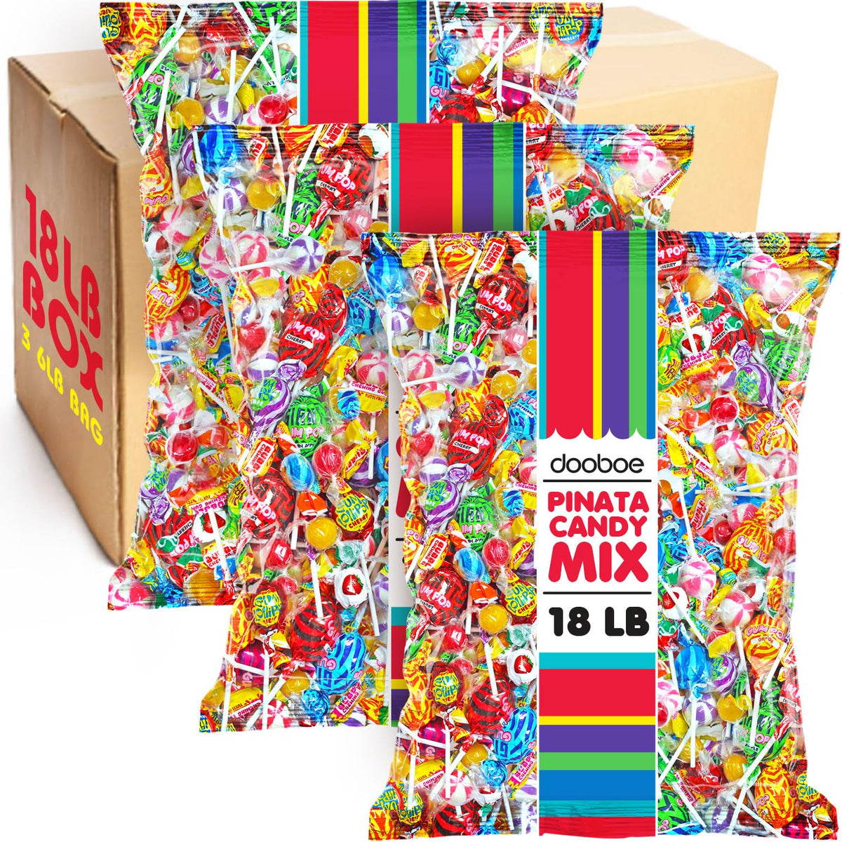 Dooboe 18lb bulk candy mix—colorful assortment for party favors and bulk sharing.