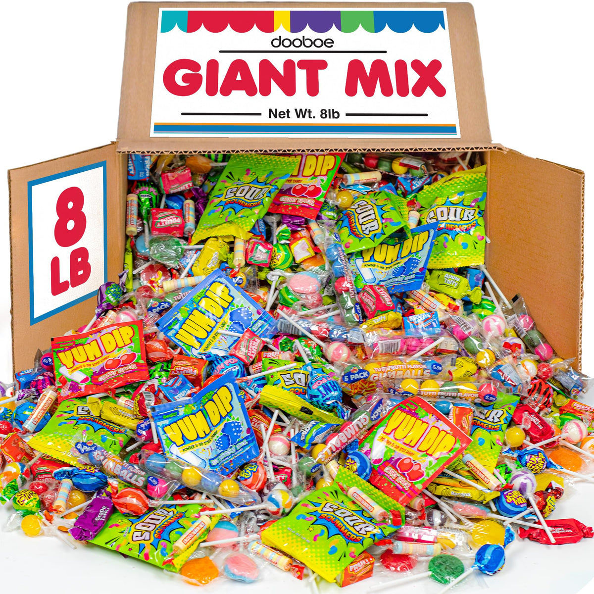 Dooboe candy assortment bulk eight pounds ready for gifting and party use.