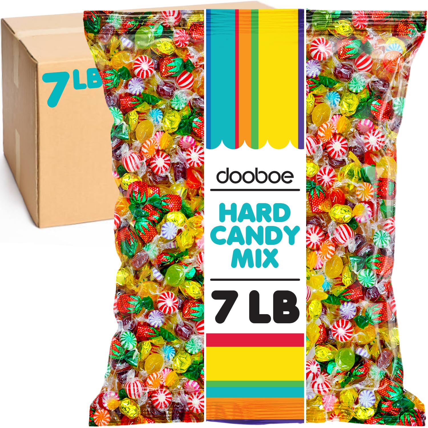 Dooboe hard candy mix bulk bag, 7 pounds, ideal for office candy bowls.
