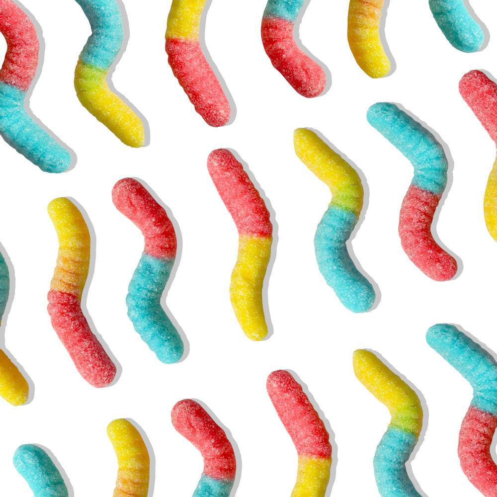 Dooboe Party Favor Sour Worms ideal for piñatas and gift bags with vibrant flavors.