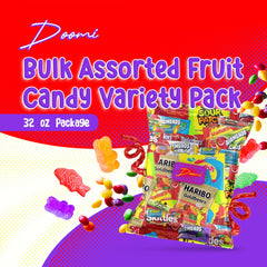 Doomi bulk Skittles candy mix 32oz colorful bite-sized treats.