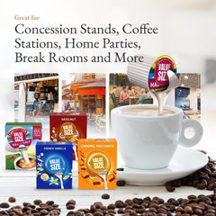 Doomi French vanilla creamer enhances smooth coffee flavor.