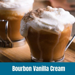 Door County Coffee Bourbon Vanilla Cream packaging on shelf showcases gourmet flavor.