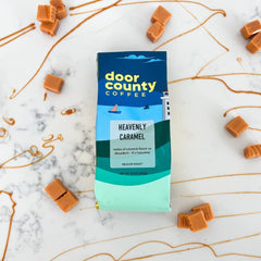 Door County Coffee Heavenly Caramel Decaf brewed in a French press for flavor