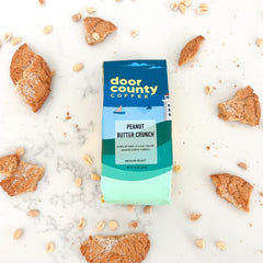 Door County Coffee Peanut Butter Crunch air roasted beans deliver an even roast.