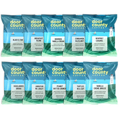 Door County Coffee Sampler Black & Tan bag with rich aroma for mornings.