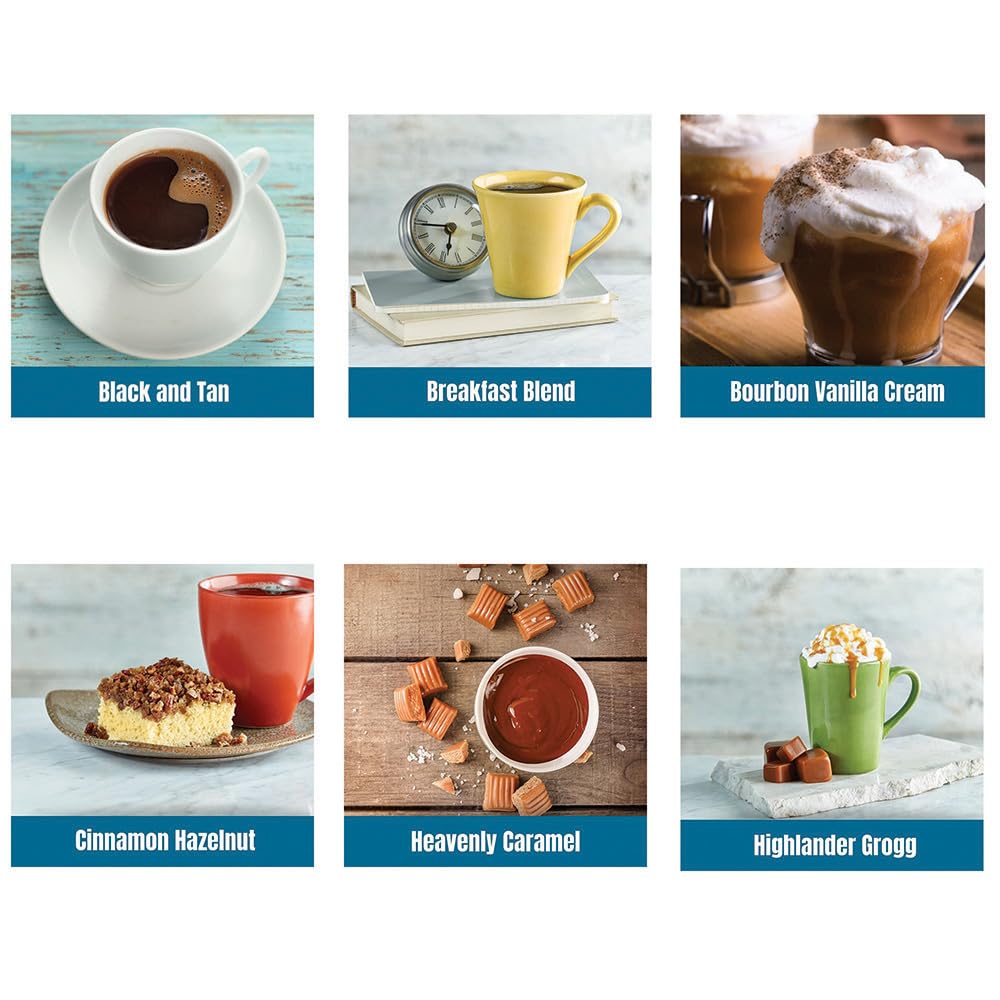 Door County Coffee Sampler Cinnamon Hazelnut bag offers warm spice and nutty sweetness.