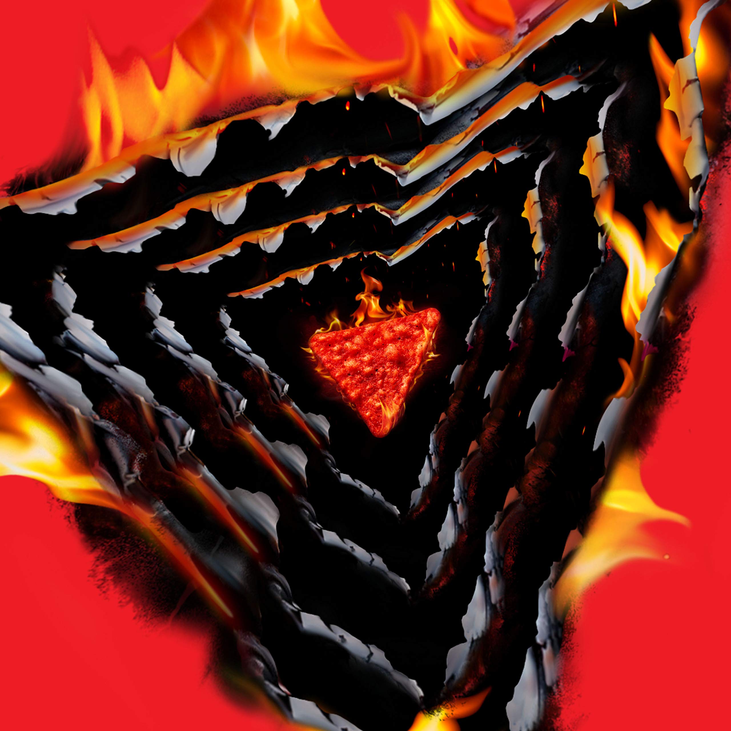 Doritos Flamin' Hot Nacho serving bowl ready for shared party snacks.