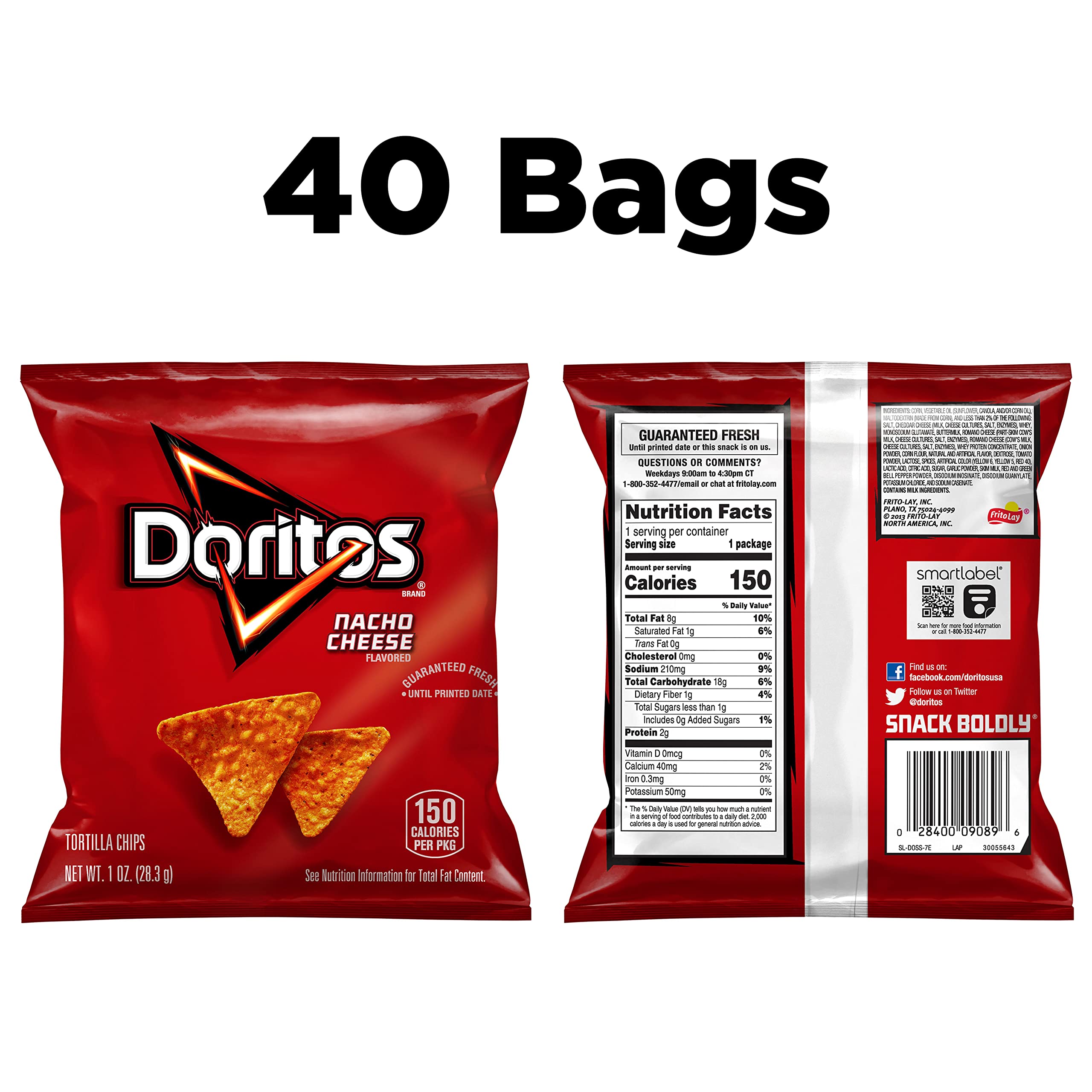 Doritos Nacho Cheese crisp bite highlights crunchy texture for dipping.