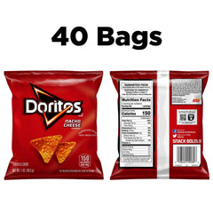 Doritos Nacho Cheese crisp bite highlights crunchy texture for dipping.