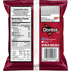 Doritos Nacho Cheese chips, individually wrapped for personal portions.