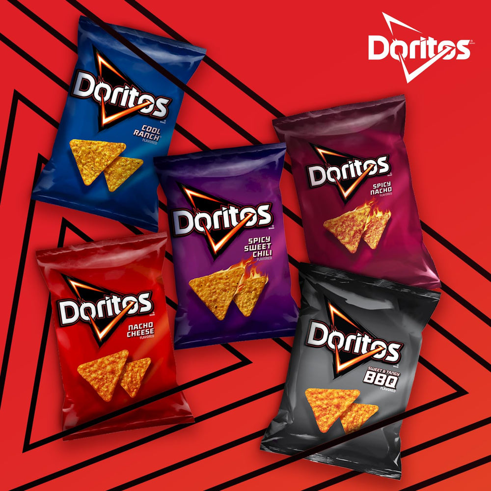 Doritos Nacho Cheese in lunchbox, convenient lunch snack.