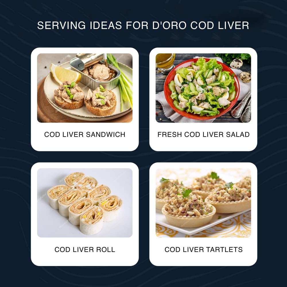 D'ORO vitamin D packed cod liver slices ready to plate