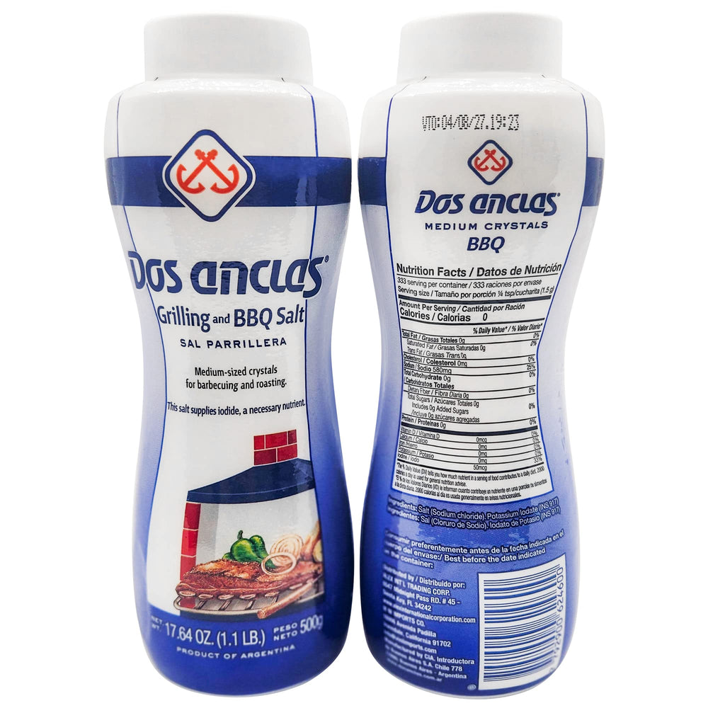 Dos Anclas Sal Parrillera on table ready for seasoning