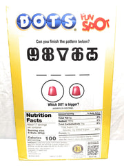 DOTS candy assorted flavors display in a 17.8-ounce box, great for movie nights