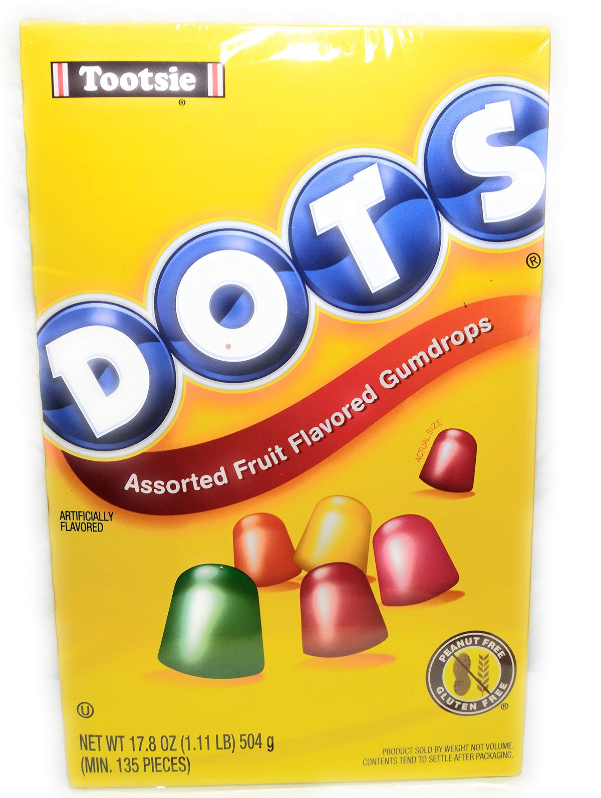 DOTS candy super-size box front view showing assorted flavors, ideal for sharing