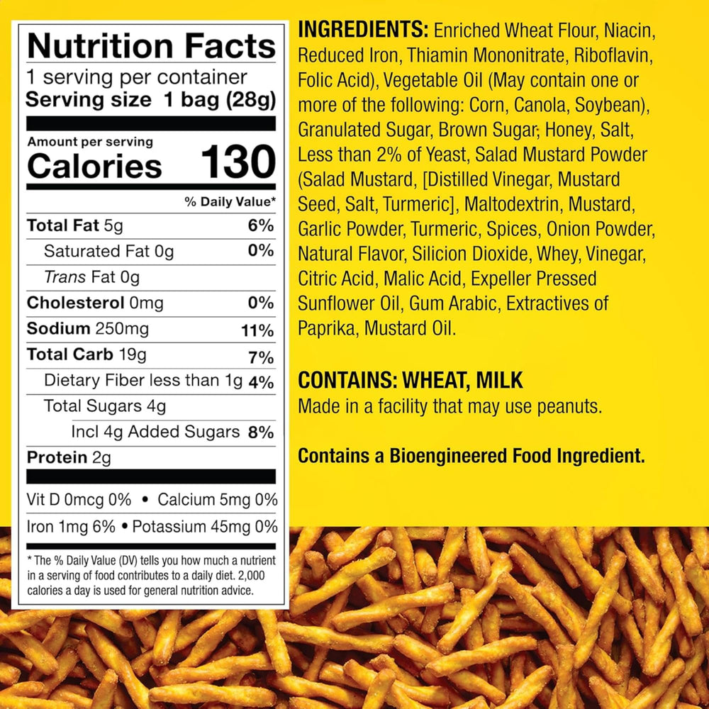 Dot's Homestyle Pretzels honey mustard close-up highlighting the bold, savory seasoning